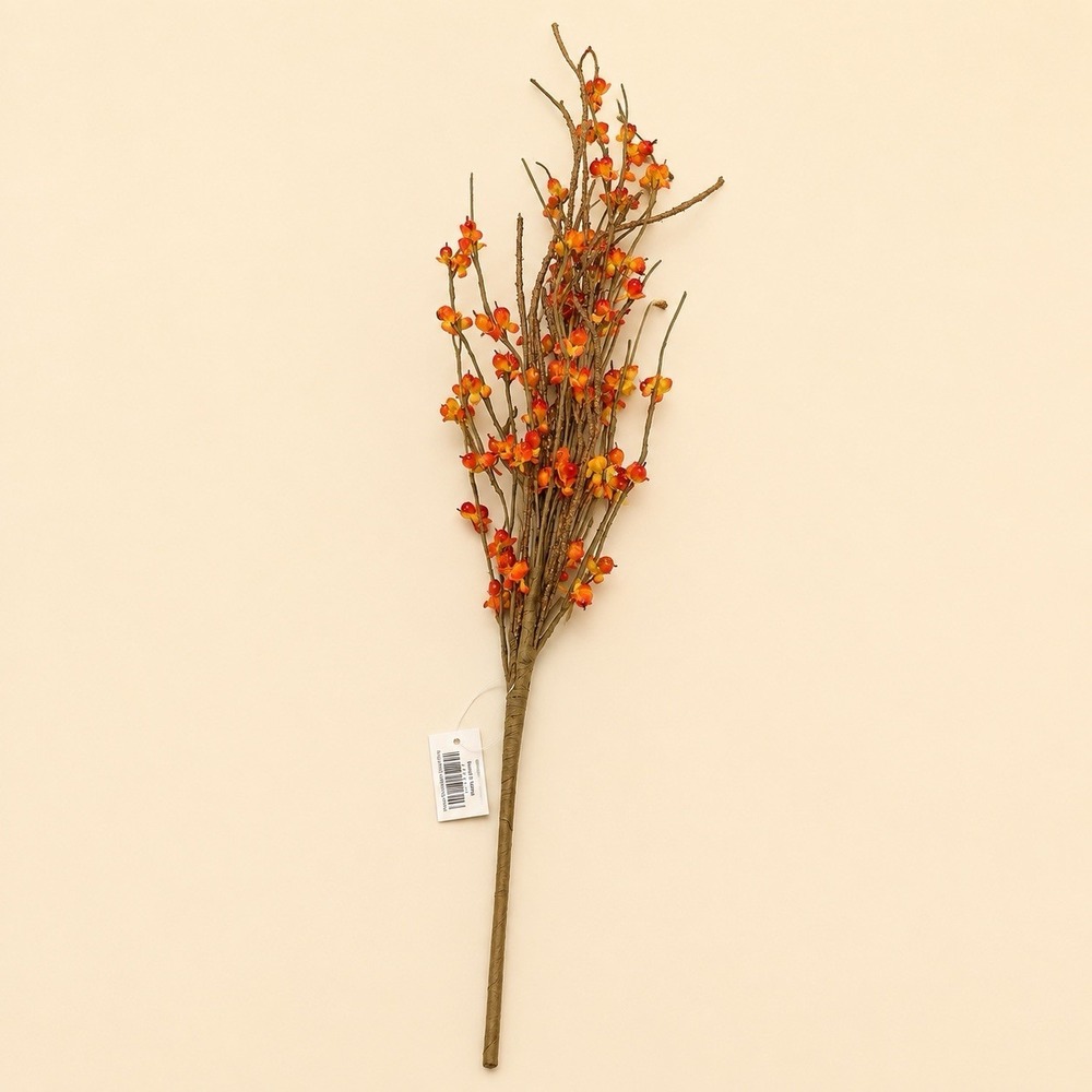 27" CG&K Inc Bittersweet Bush Fall Floral Pick Wired Cloth Flowers Rustic Decor - Picture 2 of 2